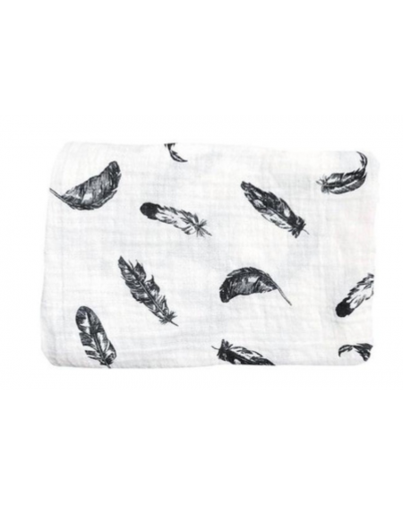 Organic Swaddle Blanket Feathers - mama siesta - mylowonders